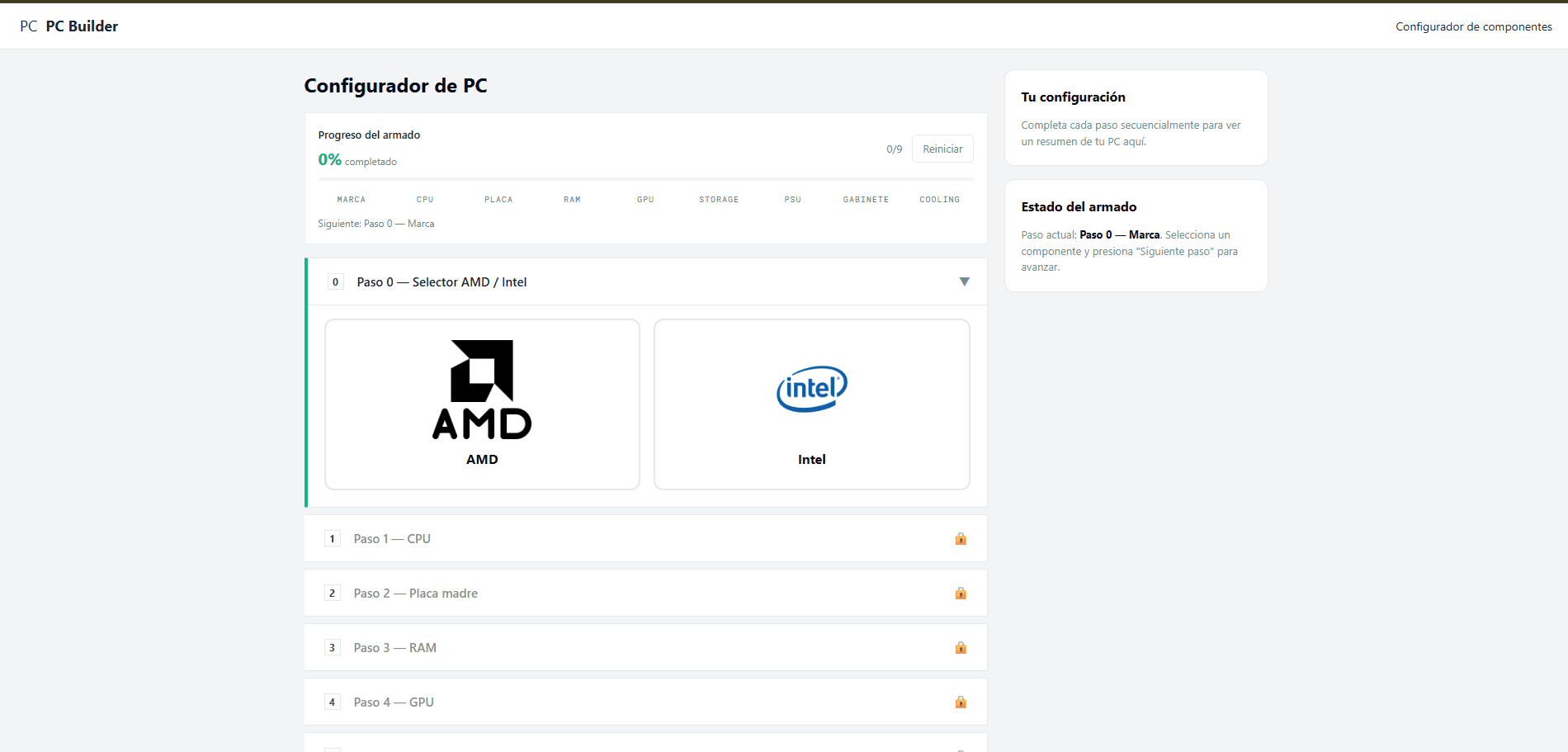 PC Builder — Aplicacion a medida, proyecto desarrollado por NEXO SD